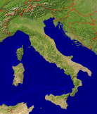 Italy Satellite + Borders 1363x1600
